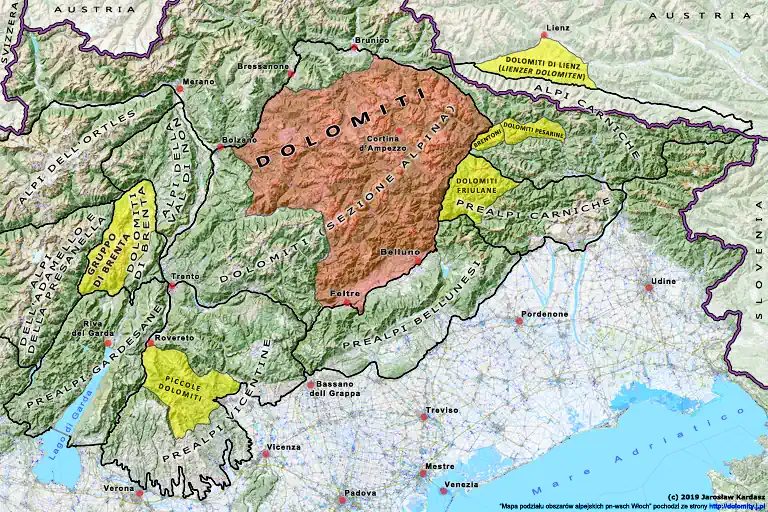 Obszary alpejskie z przeważającą obecnością skał dolomitowych